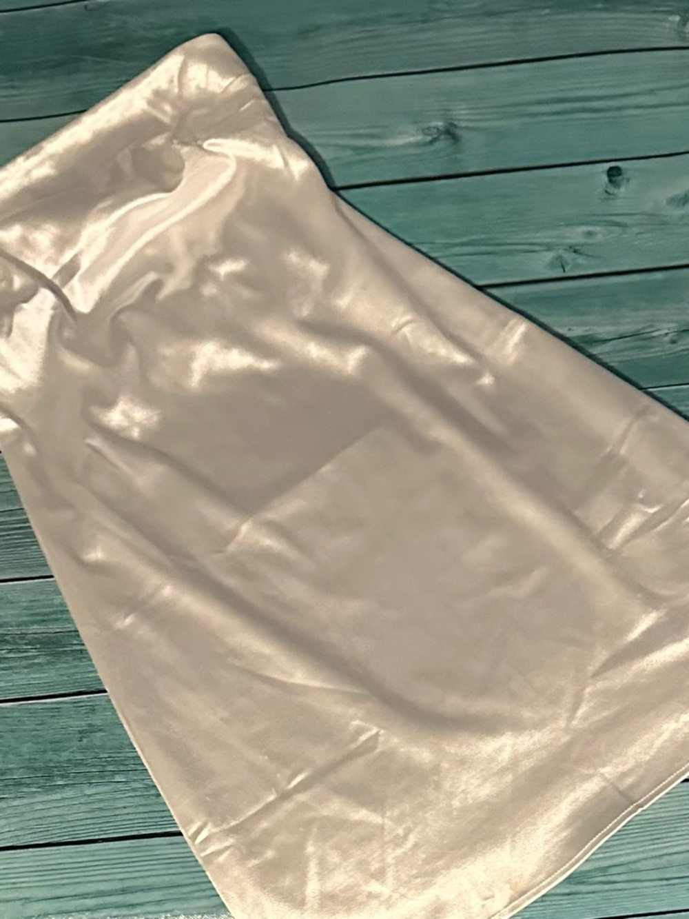 Satin Slip Dress in White
